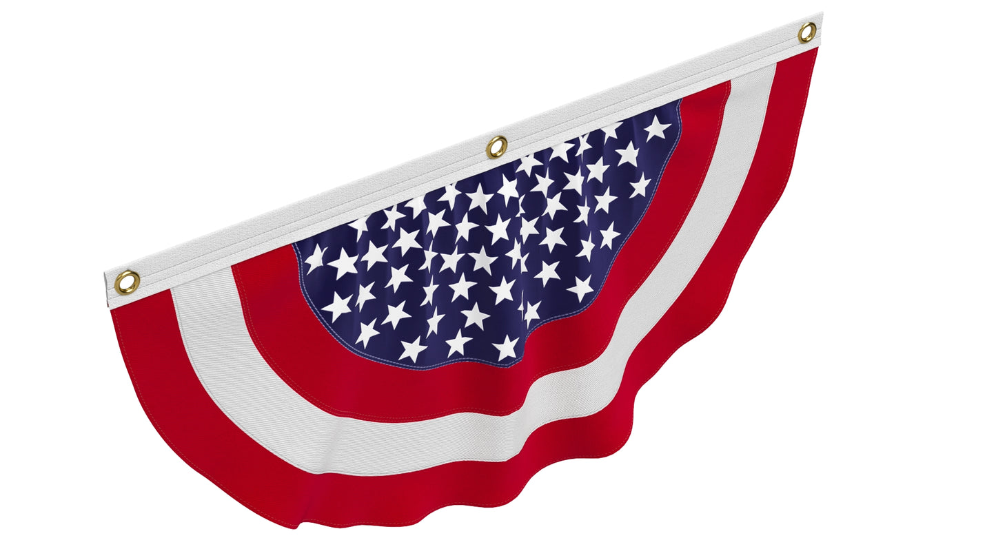 American Flag Patriotic Bunting 3D Model