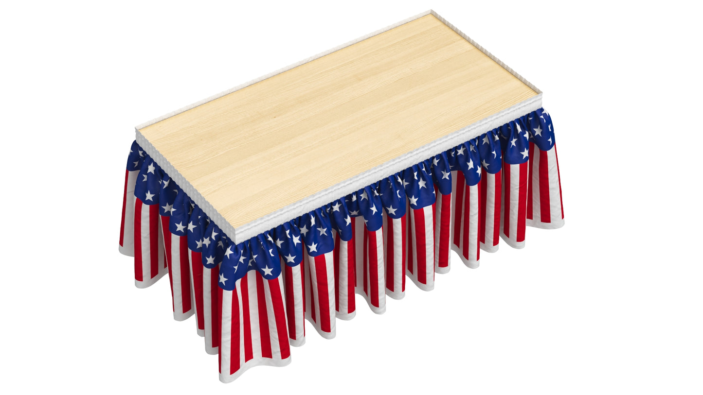 American Flag Patriotic Table Skirt 3D Model