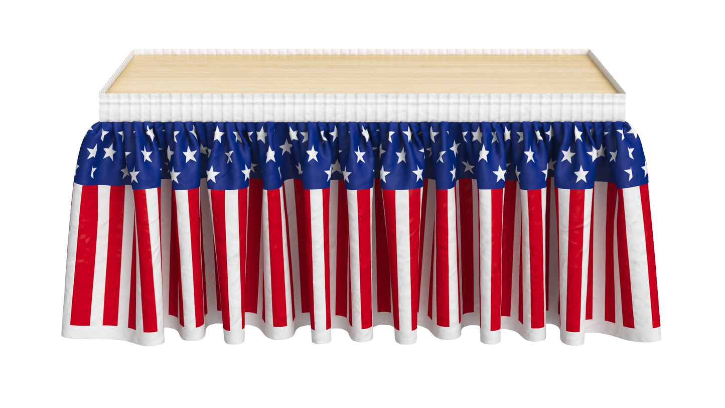 American Flag Patriotic Table Skirt 3D Model