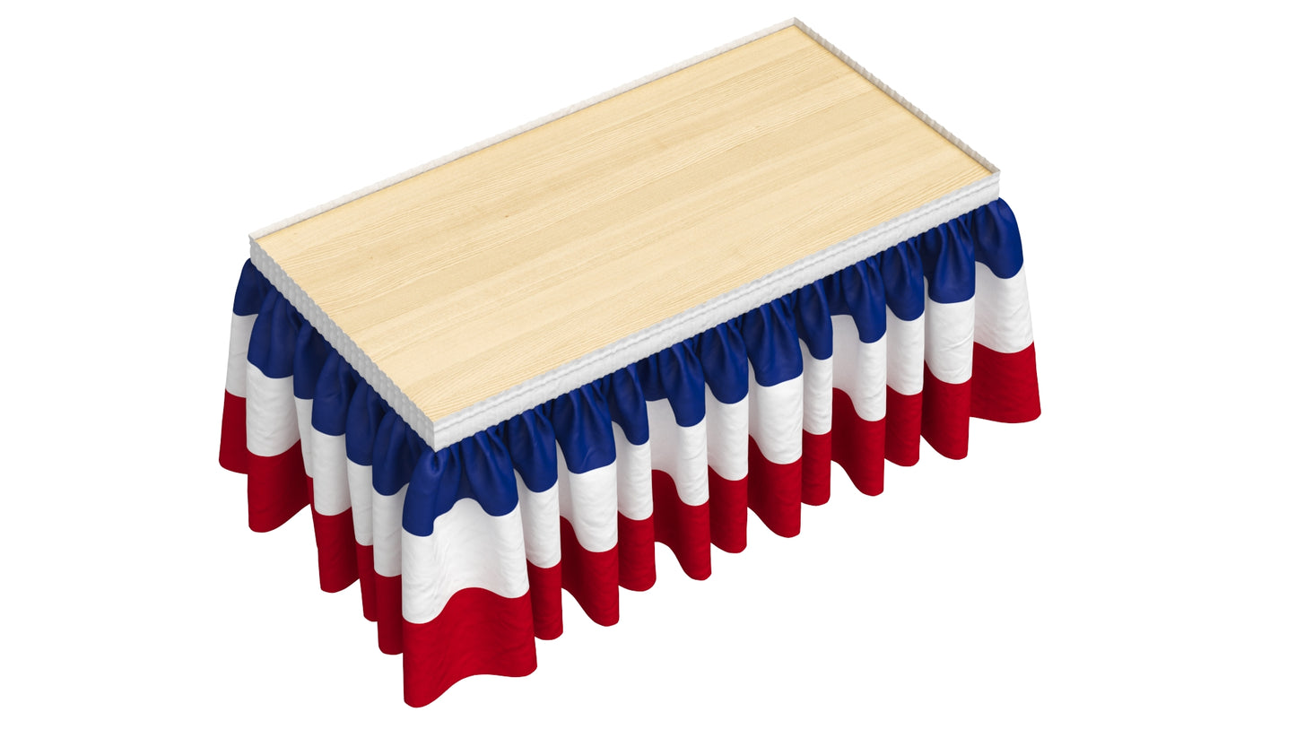 American Flag Patriotic Table Skirt Set 3D Model