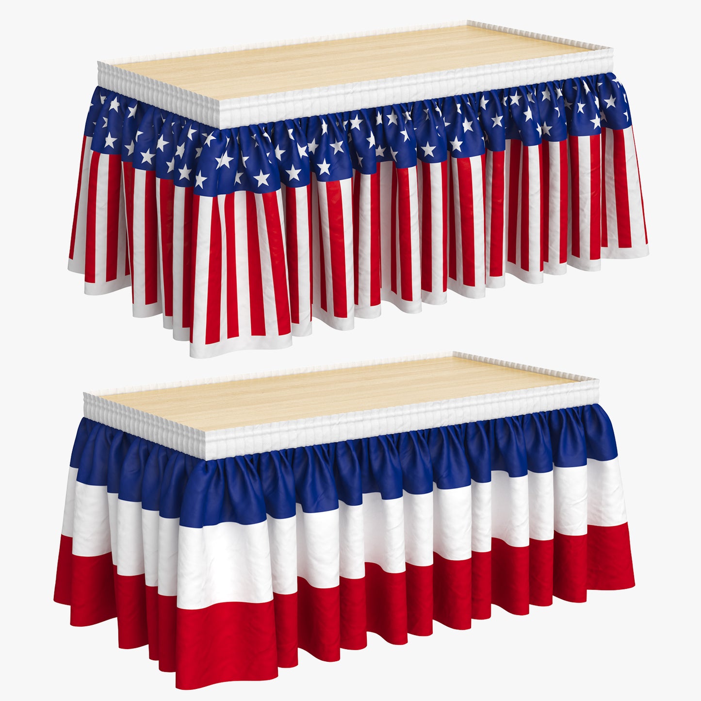 American Flag Patriotic Table Skirt Set 3D Model