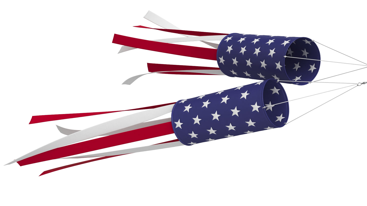 American Flag Windsock 3D Model