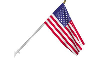 American Flag with Wall Mount Pole 3D Model