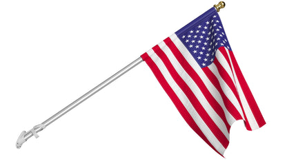 American Flag with Wall Mount Pole 3D Model