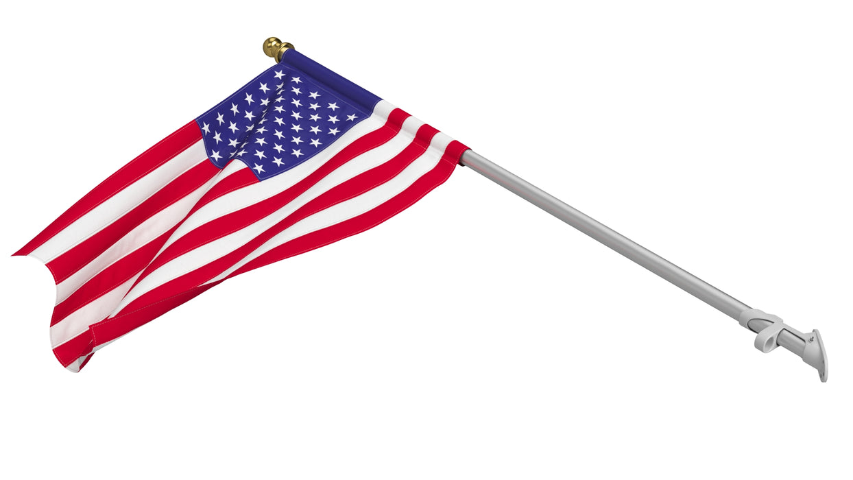 American Flag with Wall Mount Pole 3D Model