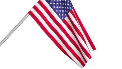 American Flag with Wall Mount Pole 3D Model