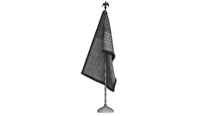 American Table Flag with Pole Eagle Topper 3D Model