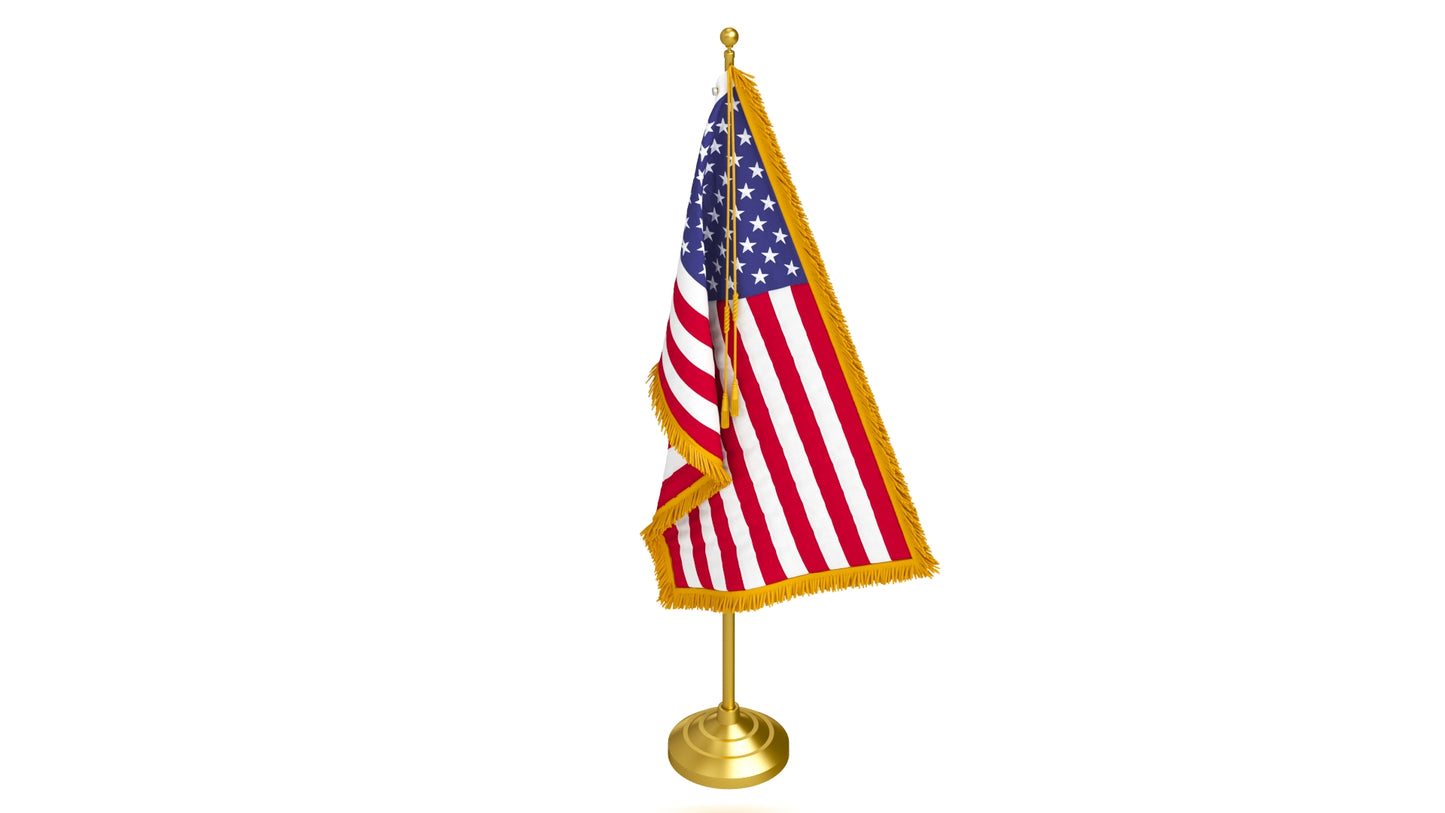 American Table Flag 3D Model