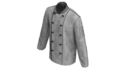 Black Chef Jacket 3D Model