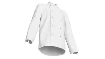 White Chef Jacket 3D Model