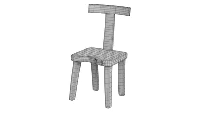 Brutalist T Chair Set 3D Model