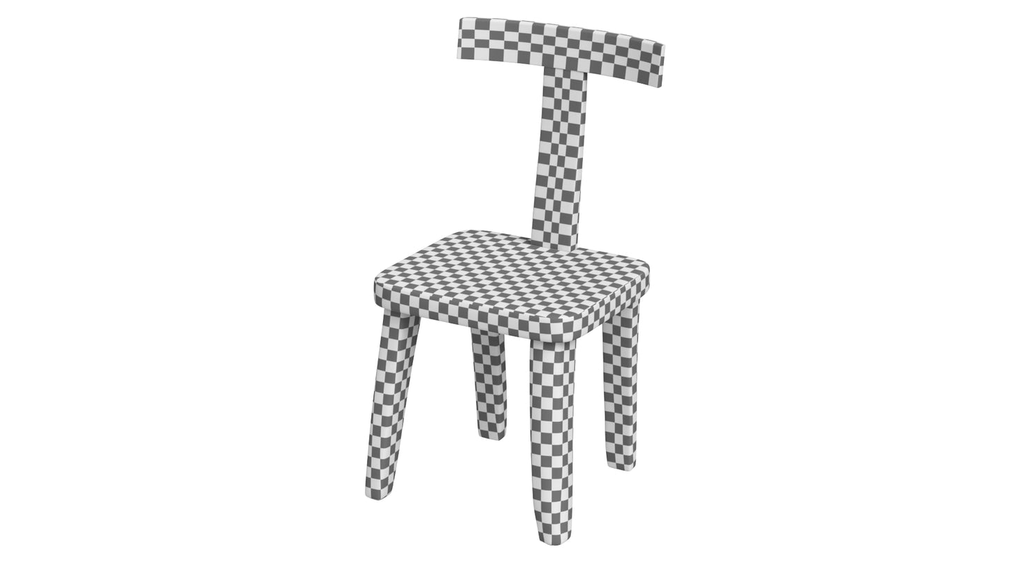 Brutalist T Chair Set 3D Model