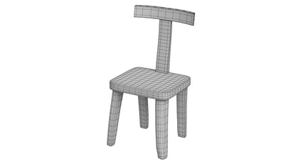 Brutalist T Chair Set 3D Model