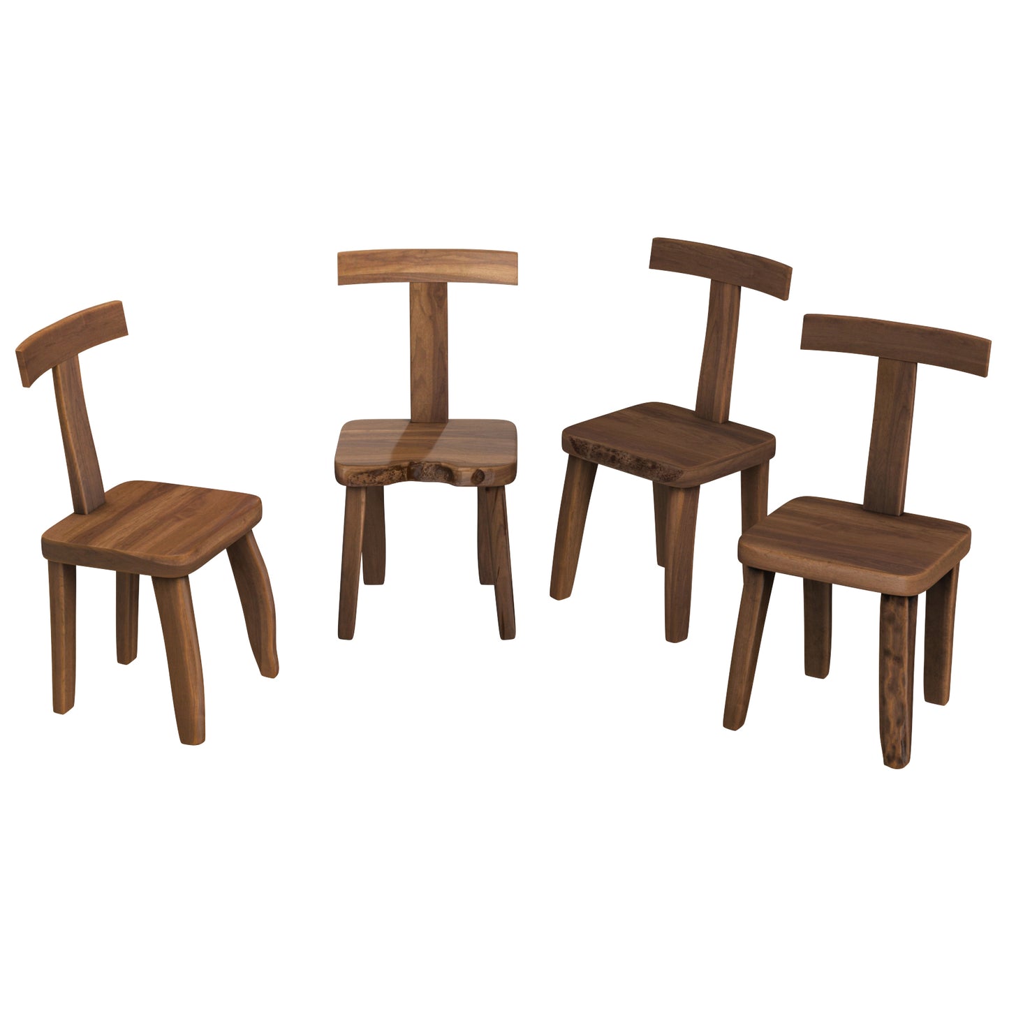 Brutalist T Chair Set 3D Model