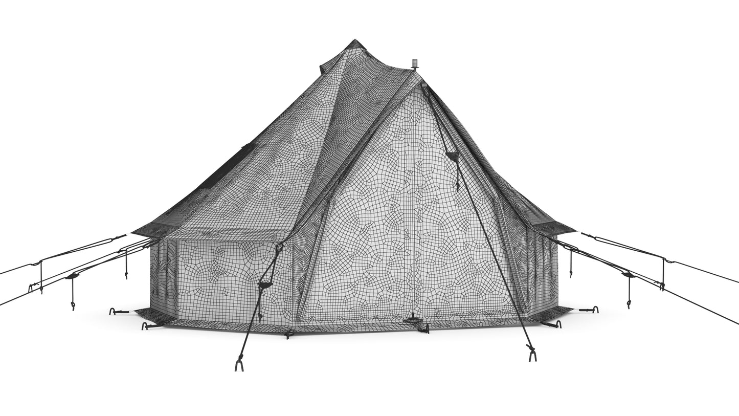 Canvas Glamping Bell Tent 3D Model