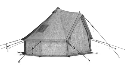 Canvas Glamping Bell Tent 3D Model