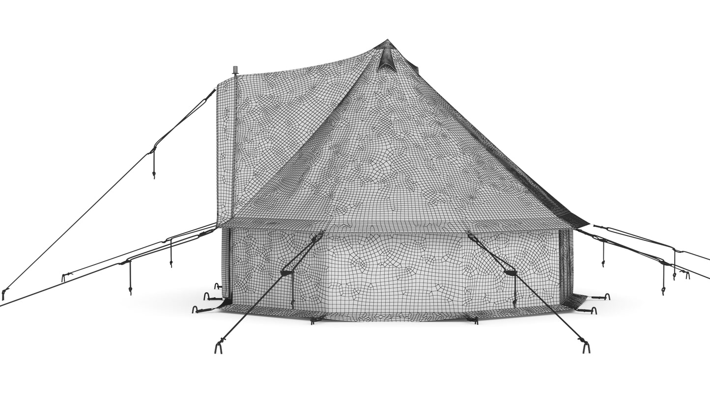 Canvas Glamping Bell Tent 3D Model