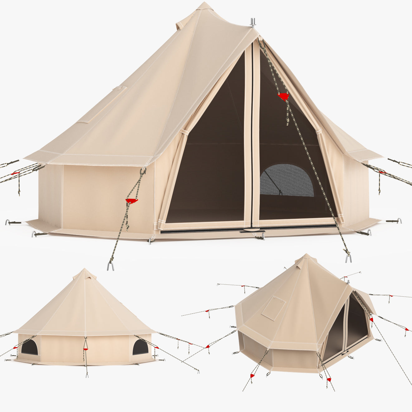 Canvas Glamping Bell Tent 3D Model