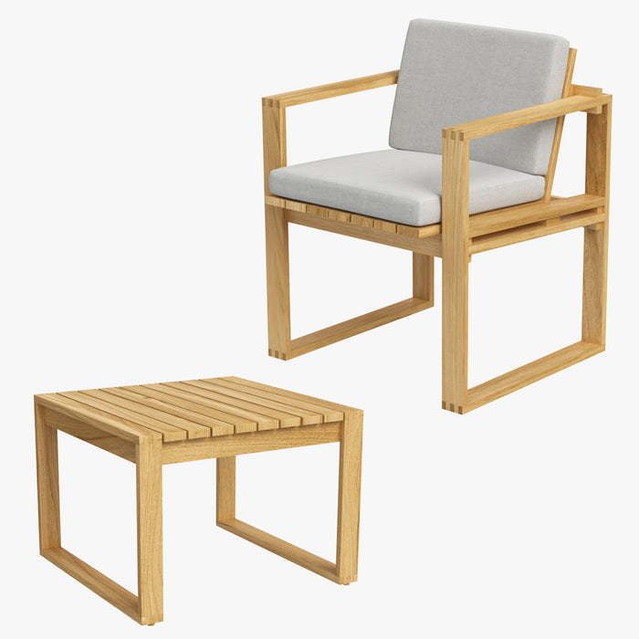 Carl Hansen and Son BK10 Dining Chair and BK16 Side Table 3D Model