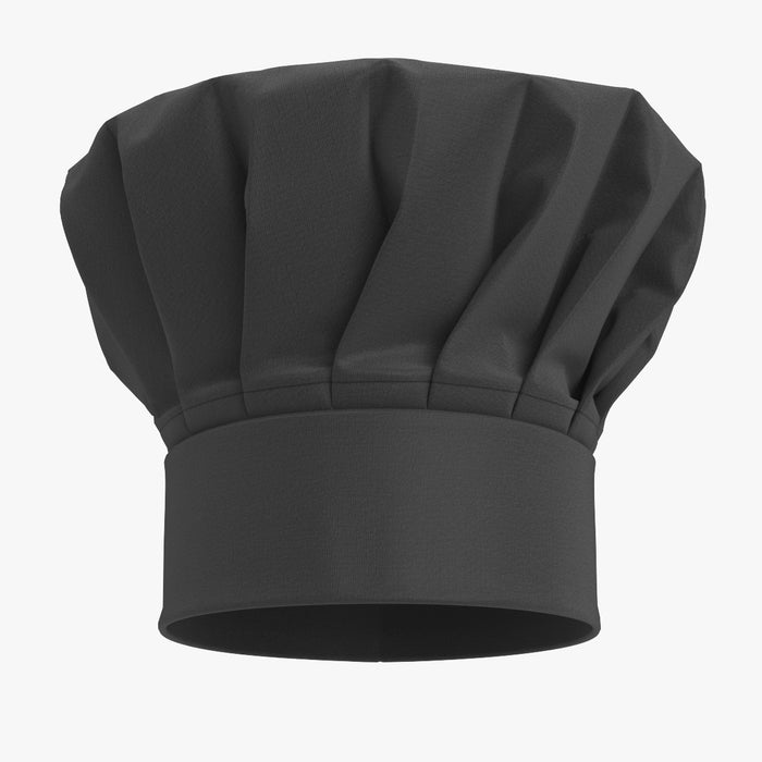Chef Hat 03 Black 3D Model