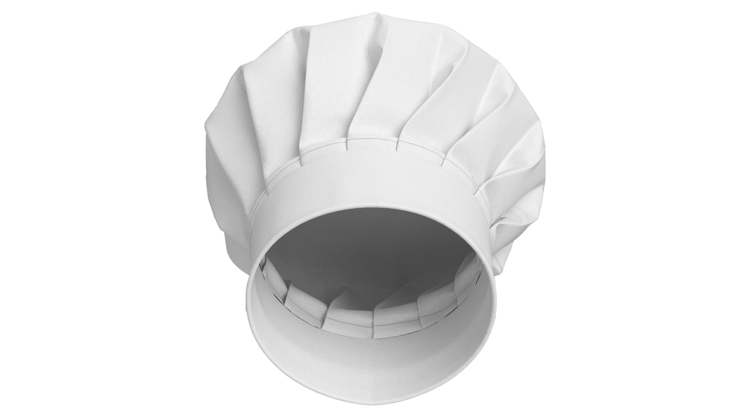 Chef Hat 03 White 3D Model