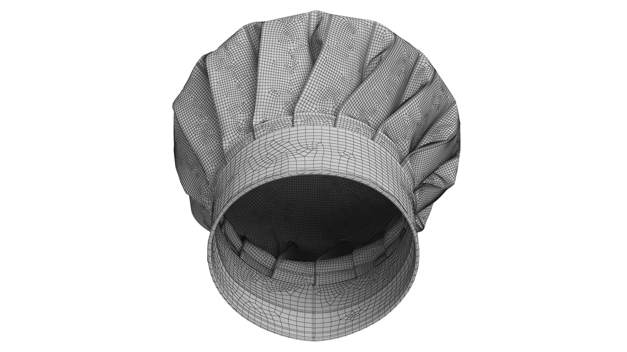 Chef Hat 03 White 3D Model
