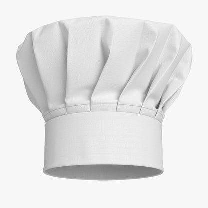 Chef Hat 03 White 3D Model