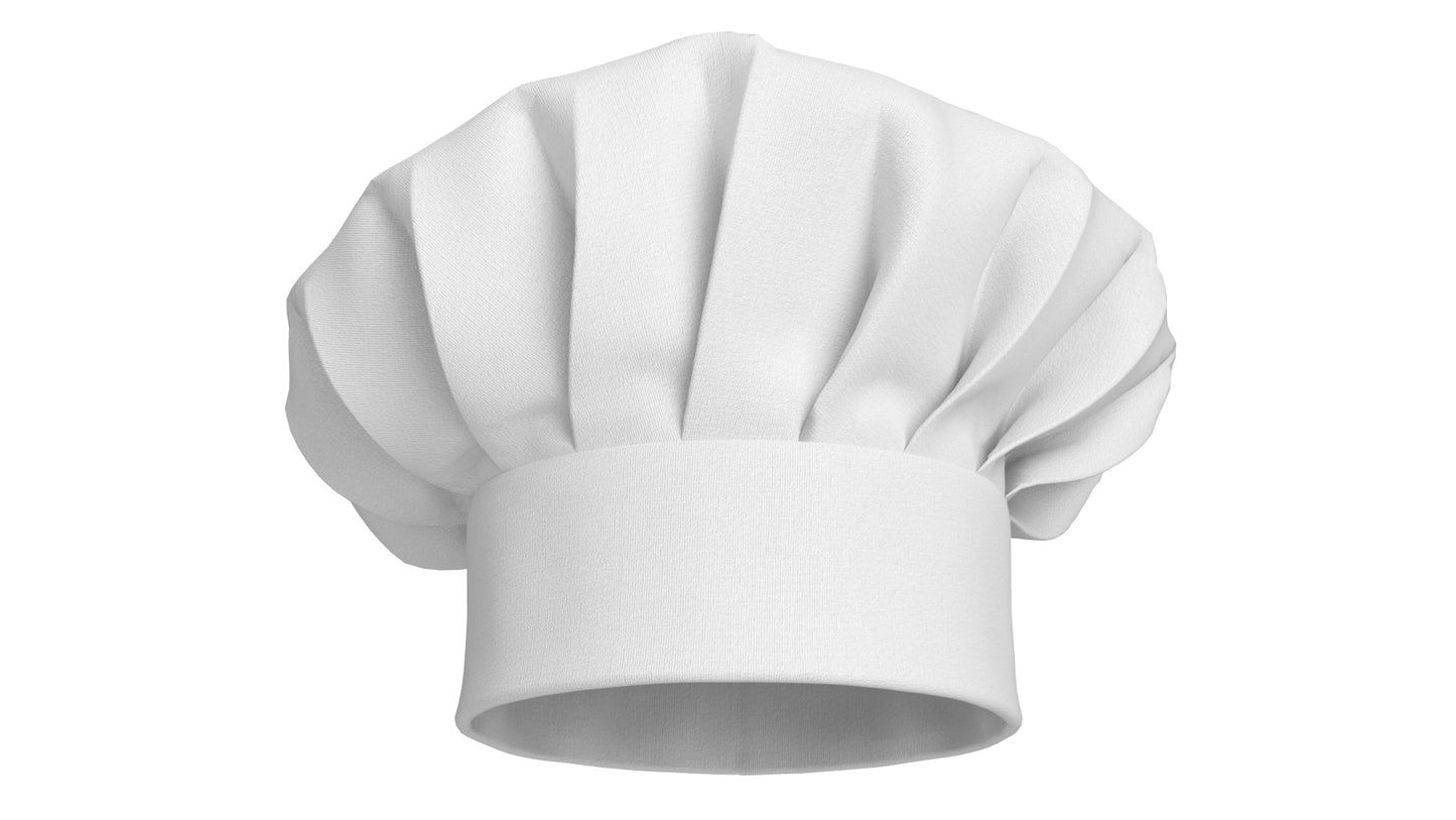 Chef Hat 01 White 3D Model