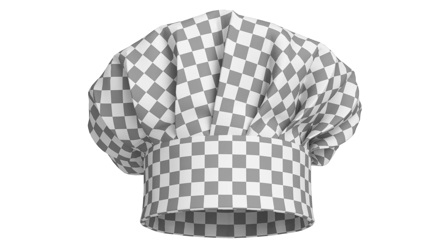 Chef Hat 01 White 3D Model