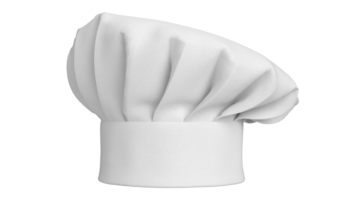 Chef Hat 01 White 3D Model