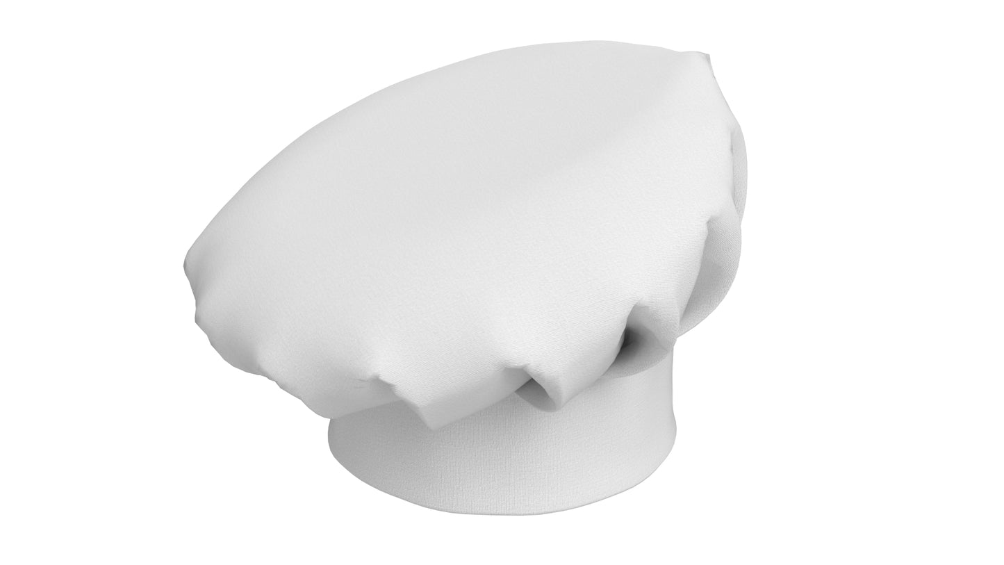 Chef Hat 01 White 3D Model