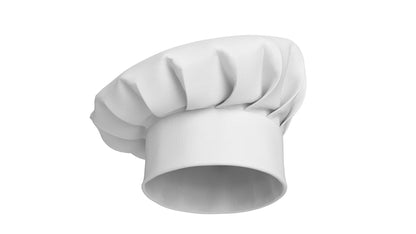 Chef Hat 01 White 3D Model