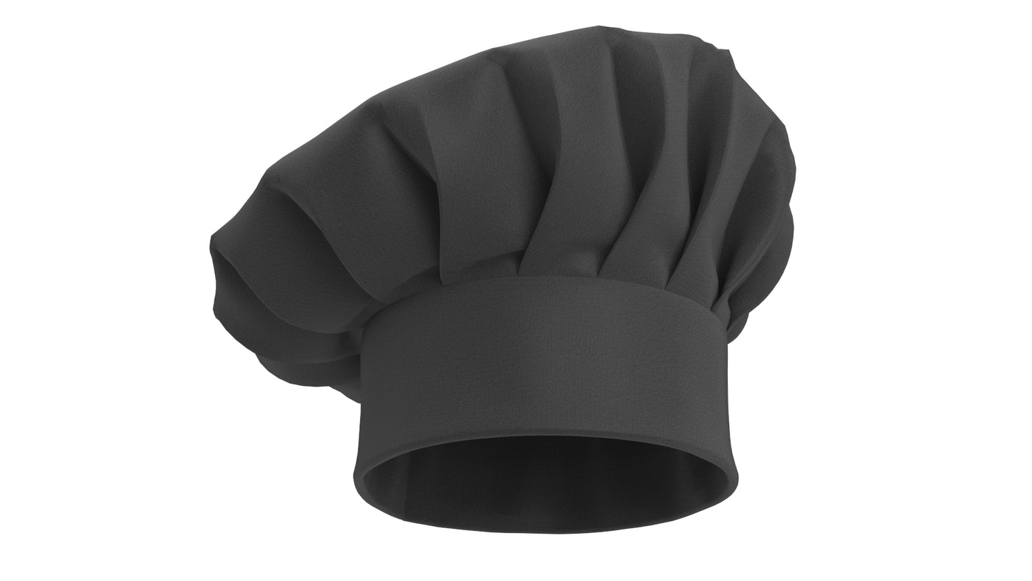 Chef Hat 01 Black 3D Model