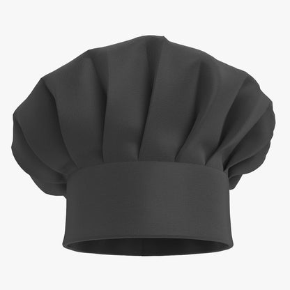 Chef Hat 01 Black 3D Model