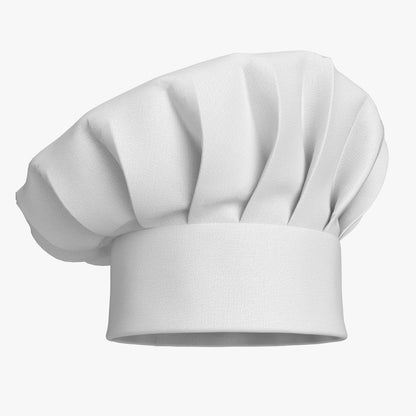 Chef Hat 01 White 3D Model