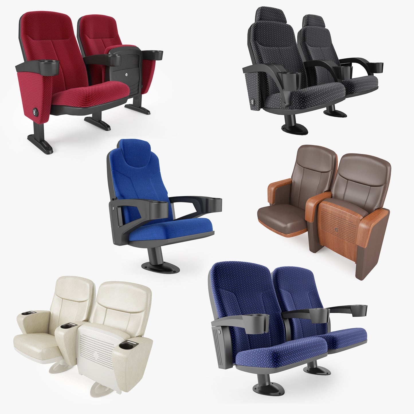 Cinema Chairs Collection 3D Model