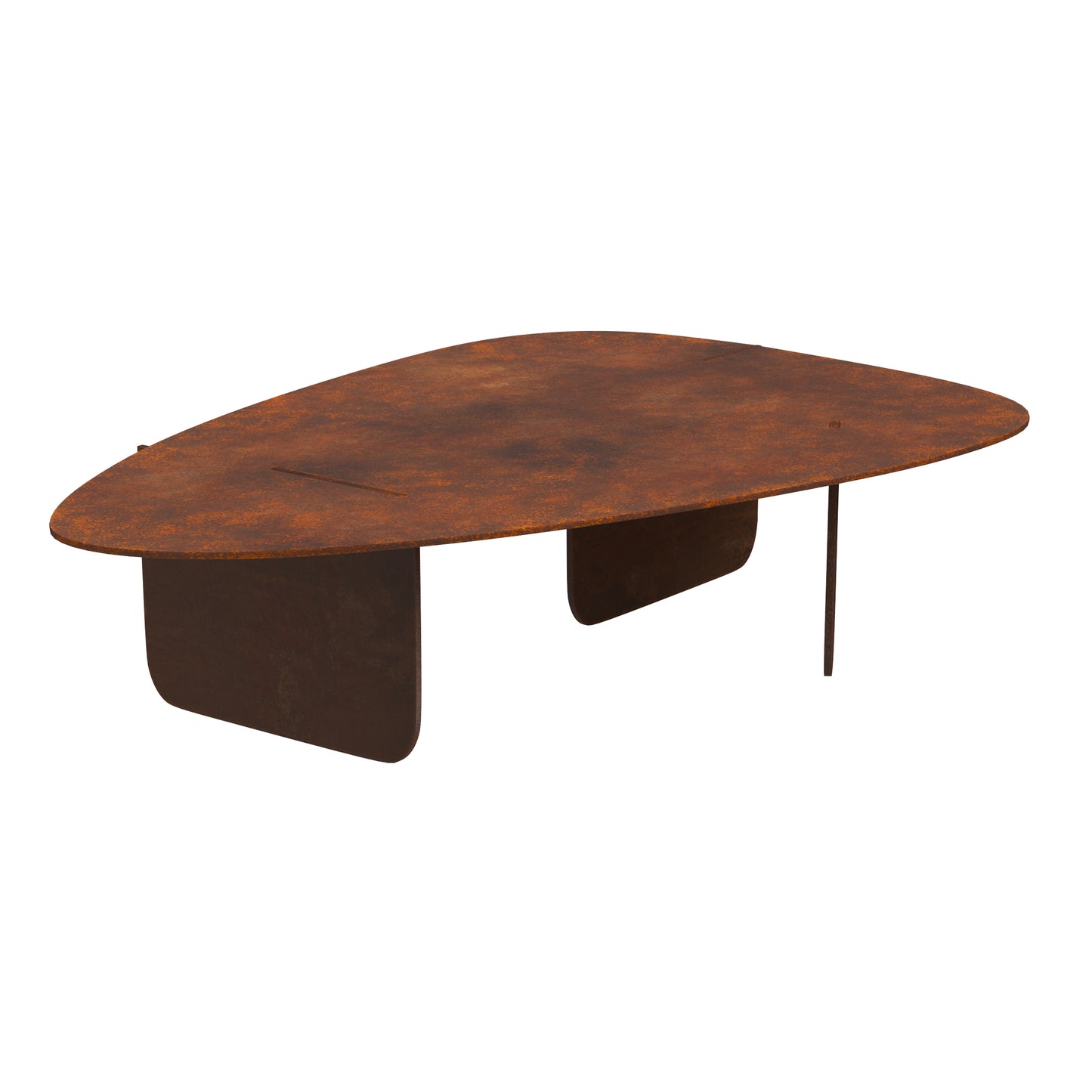 Circular Coffee Table Unique Organic Rust Modern Corten Steel 3D Model