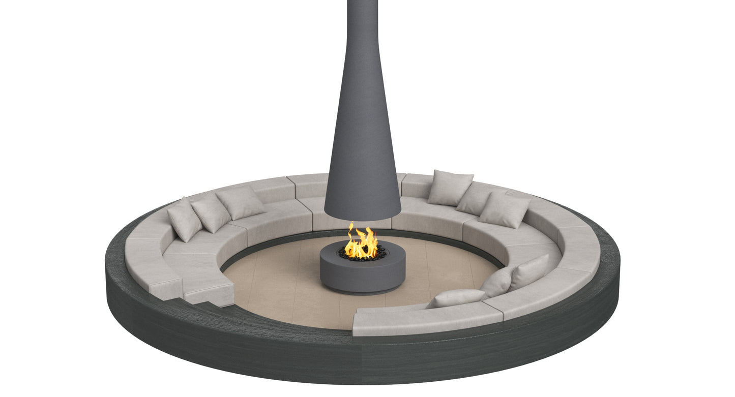 Circular Sunken Sofa with Firepit 3D Model