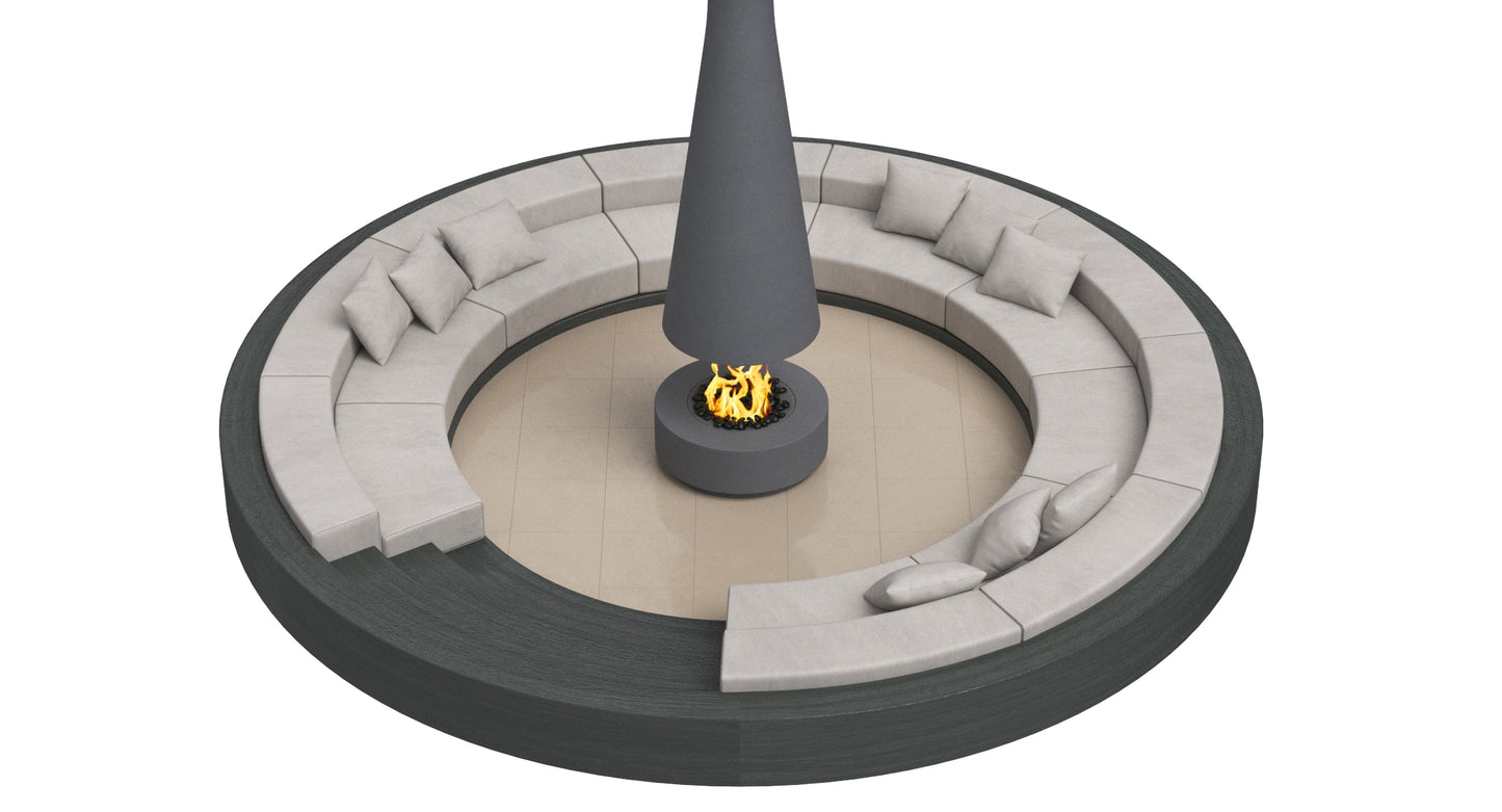 Circular Sunken Sofa with Firepit 3D Model