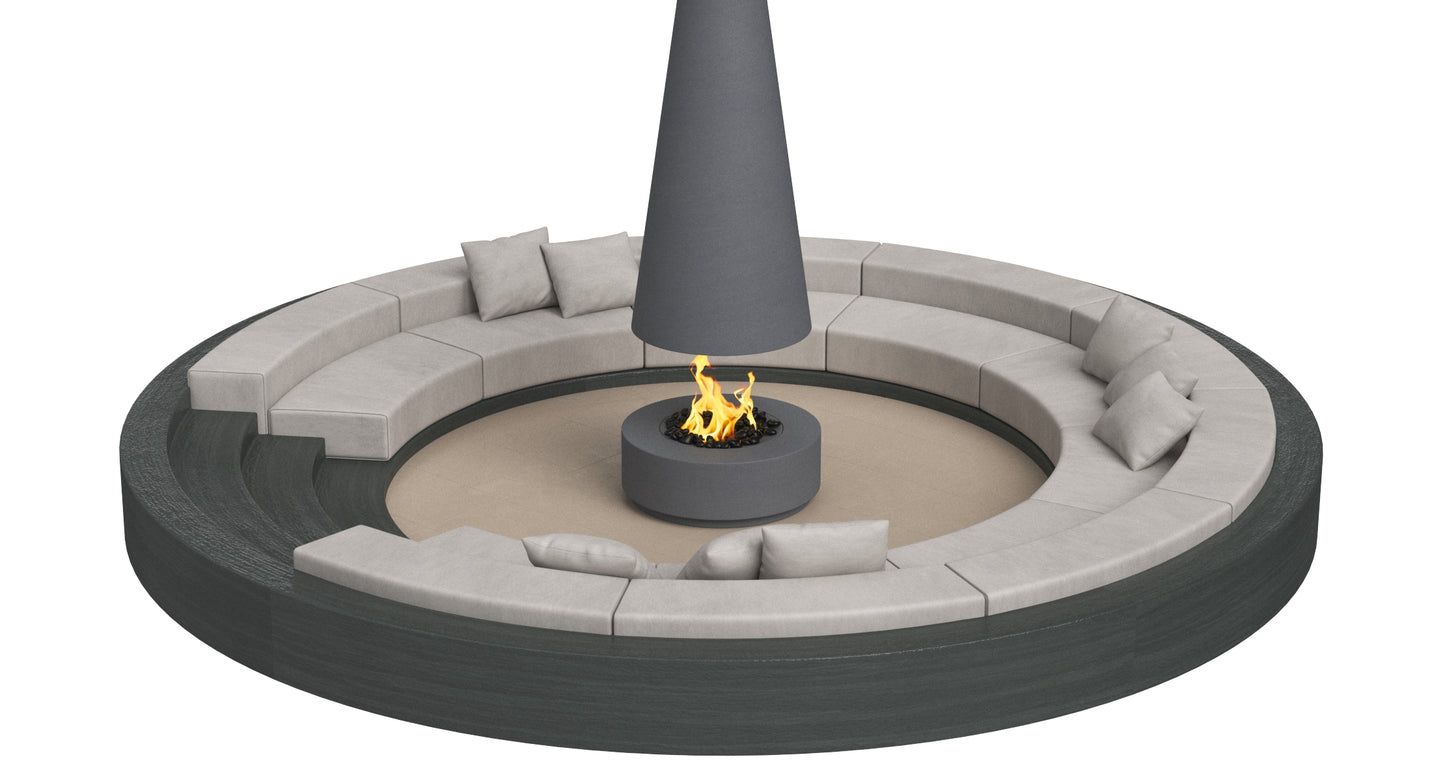 Circular Sunken Sofa with Firepit 3D Model