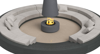 Circular Sunken Sofa with Firepit 3D Model