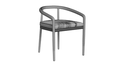 RH Evia Teak Dining Chair 3D Model