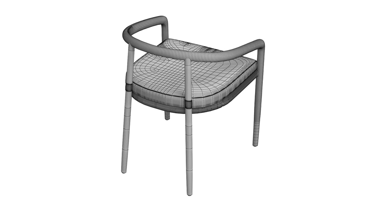 RH Evia Teak Dining Chair 3D Model