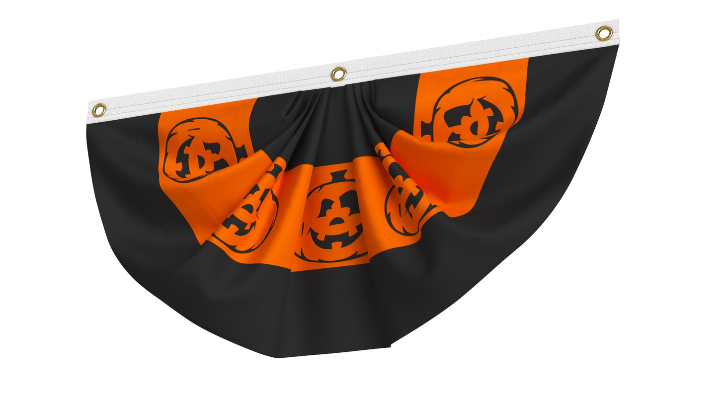 Halloween Pumpkins Bunting Flag 3D Model