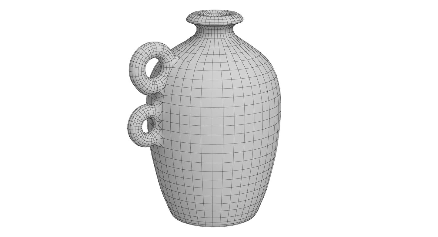 Handmade Ceramic Bottle and Bowl 3D Model