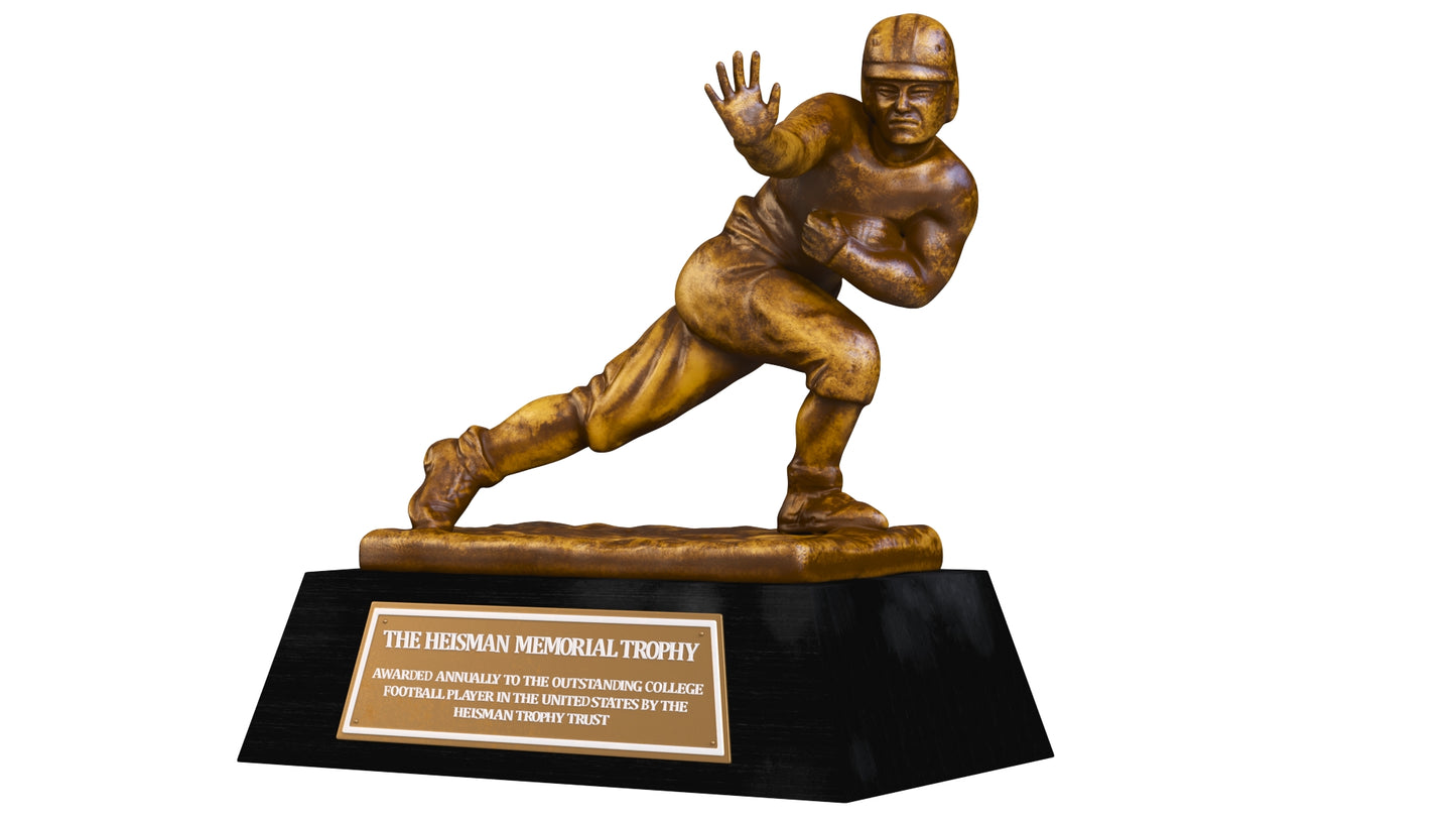 Yellow Heisman Memorial Trophy Award 3D Model