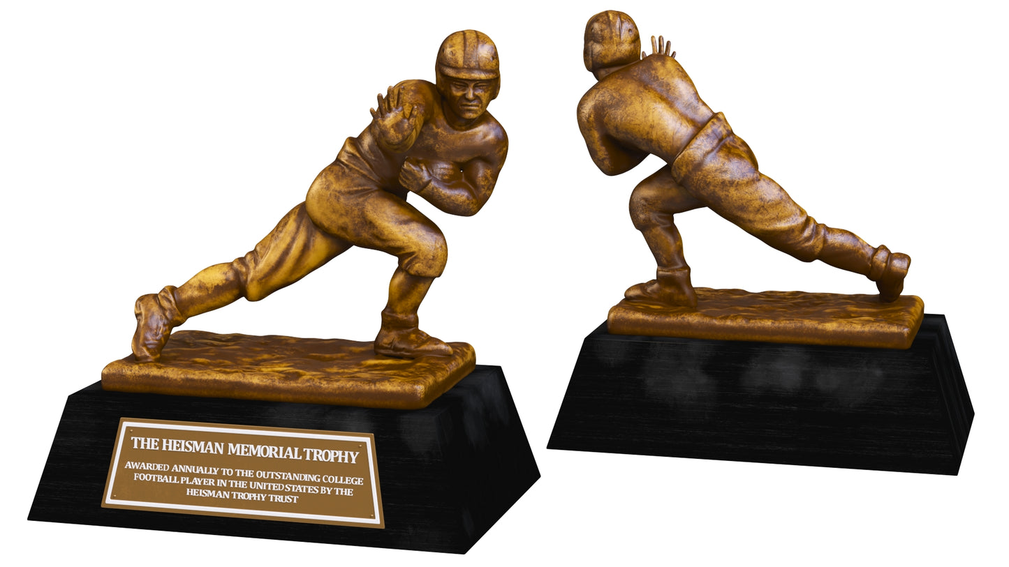 Yellow Heisman Memorial Trophy Award 3D Model