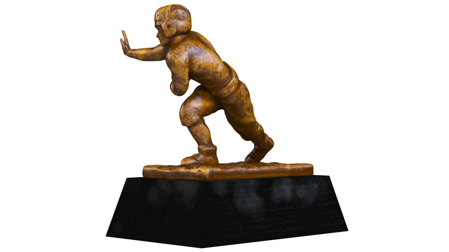 Yellow Heisman Memorial Trophy Award 3D Model