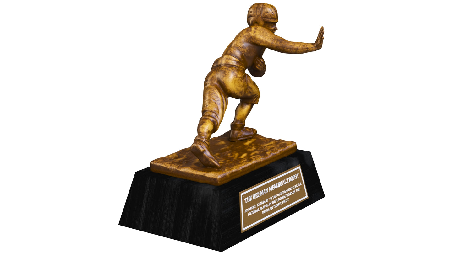 Yellow Heisman Memorial Trophy Award 3D Model