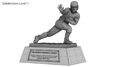 Yellow Heisman Memorial Trophy Award 3D Model